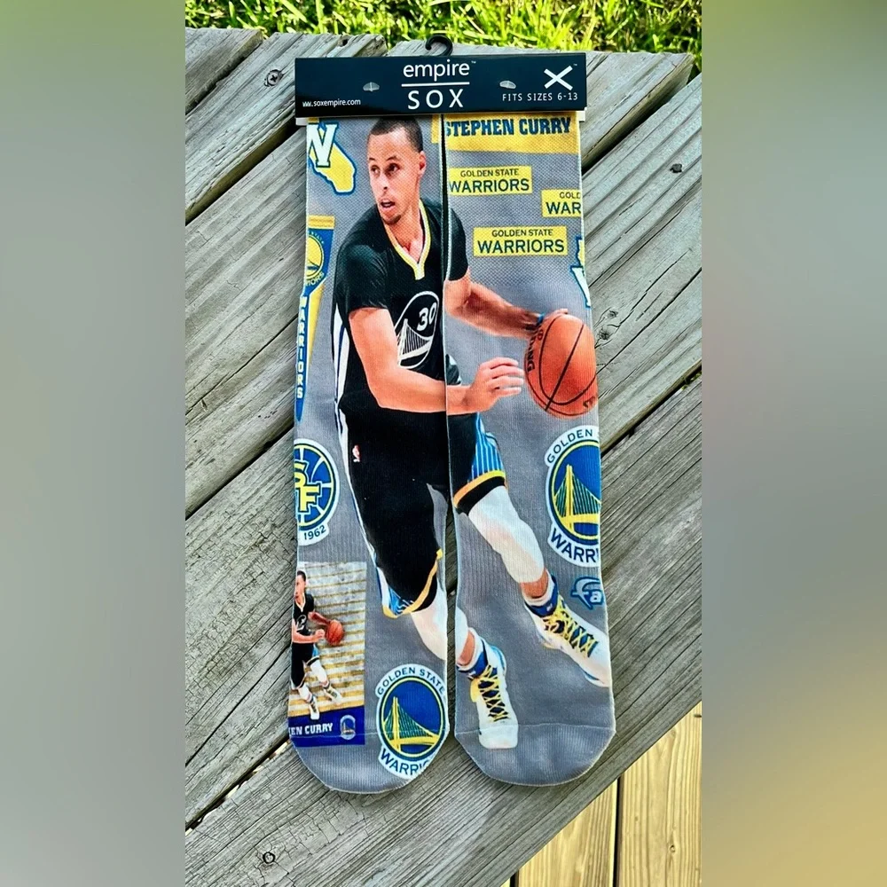 Empire Sox NBA Golden‎ State Warriors Stephen Curry Themed Socks Size 6-13